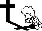  Calvin Praying 2 Decal