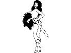  Sexy Lady Nude Sword Shield Decal