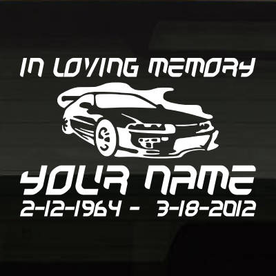 RaceCarSporty_DDT58 In Loving Memory Decal Main Image
