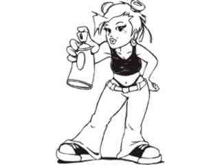  Graffity Girl Spray Can Decal Proportional