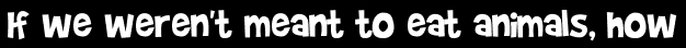 If we weren't meant to eat animals, how