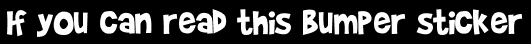 If you can read this bumper sticker