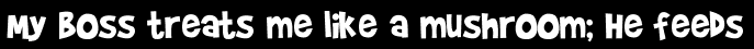 My boss treats me like a mushroom; He feeds