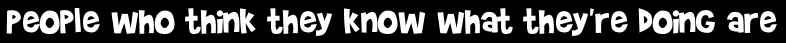 People who think they know what they're doing are