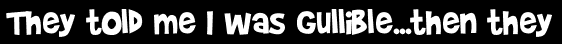 They told me I was gullible...then they