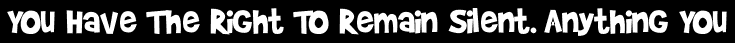 You Have The Right To Remain Silent. Anything You