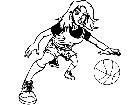  Basketball Girl Dribble M B 1 Decal