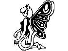  Cat Butterfly Girl Decal