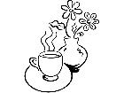  Coffee Cup And Flowers 1 6 5 V A 1 Decal