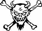  Devil Crossbones Decal