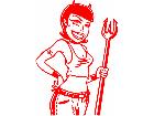  Devil Girl Pitch Fork Decal