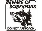  Doberman Beware Sign Blood Decal
