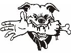  Dog Chewing Arm Decal