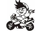  Finger Boy On Bike Decal