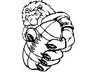  Football Lion Hold Ball M B 1 Decal