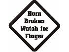  Horn Broken Sign Decal