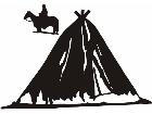  Horse Behind Tee Pee C U 1 Decal