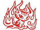  Kitty Cat Flames Decal