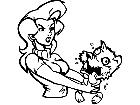  Lady Choking Dog Decal