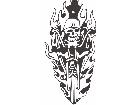  Motorcycle Skeleton Flamin Decal