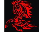  Mustang Horse Flame Half Decal
