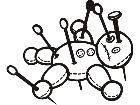  Pin Cushion Man Voodoo Decal