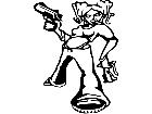  Pistol Girl Decal