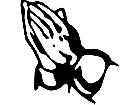  Praying Hands Shadowed Decal