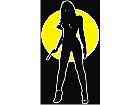  Sexy Pistol Girl Moon C L 1 Decal