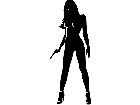  Sexy Pistol Girl Shadow Decal