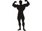  Silhouette Muscle Man Decal