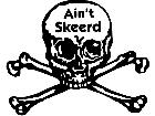  Skull Aint Skeered Decal