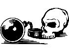  Skull Ball Chain Decal