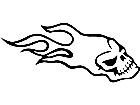  Skull Flame Back Decal