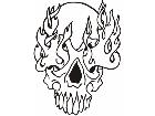  Skull Flames Burn Up Decal