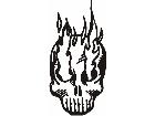  Skull Flaming Eyes Decal
