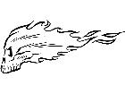  Skull Flaming Trail Decal