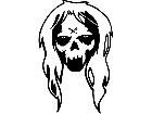  Skull Hairdo Decal