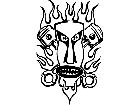  Tiki Flaming Pistons Decal