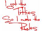  Titties Rules Decal