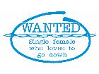  Wanted Female Go Down Decal