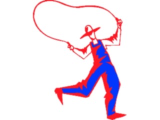 Sticker Custom Preview Image #000866 Agriculture Farmer Jumping Rope
