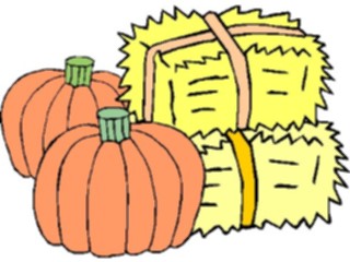 Sticker Custom Preview Image #000914 Agriculture Haystacks Pumpkins