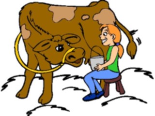 Sticker Custom Preview Image #000922 Agriculture Milking Cow1