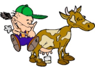 Sticker Custom Preview Image #000923 Agriculture Milking Cow2