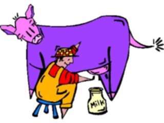 Sticker Custom Preview Image #000924 Agriculture Milking Cow3