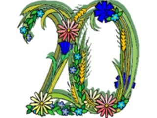 Sticker Custom Preview Image #003690 Alphabets General Flowery Flowery20