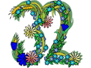 Sticker Custom Preview Image #003702 Alphabets General Flowery Flowery32