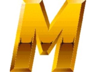 Sticker Custom Preview Image #004512 Alphabets General Gold Gold Italic M