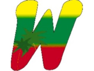 Sticker Custom Preview Image #007031 Alphabets General Paradise Paradise Italic W